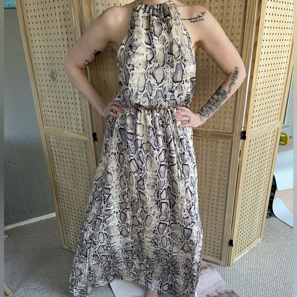 Snake Skin Halter Dress